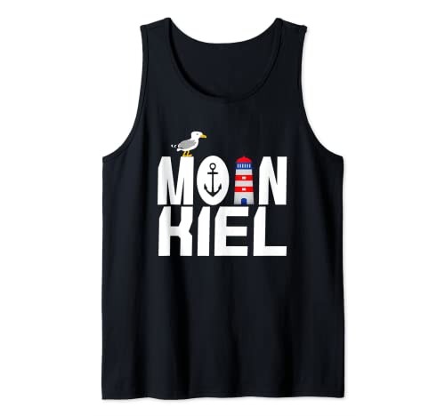 Meer Lifestyle Damen Tank Top Schwarz S EU Klein Moin Kiel Möwe Anker Leuchtturm Ostsee von Meer Lifestyle