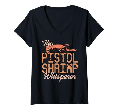 Damen Der Pistolenkrebs-Flüsterer Mit Humorvoller Note T-Shirt mit V-Ausschnitt von Meeresbiologie Nerds Und Aquaristik-Fans
