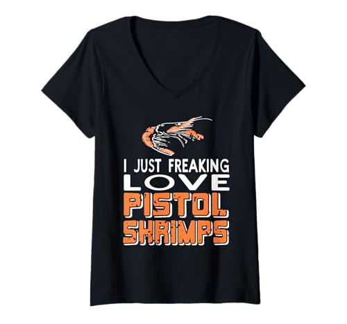 Damen Ich Liebe Pistolenkrebse Wirklich Sehr Lustig T-Shirt mit V-Ausschnitt Damen Ich Liebe Pistolenkrebse Wirklich Sehr Lustig T-Shirt mit V-Ausschnitt von Meeresfauna Nerds Und Aquarienfreunde