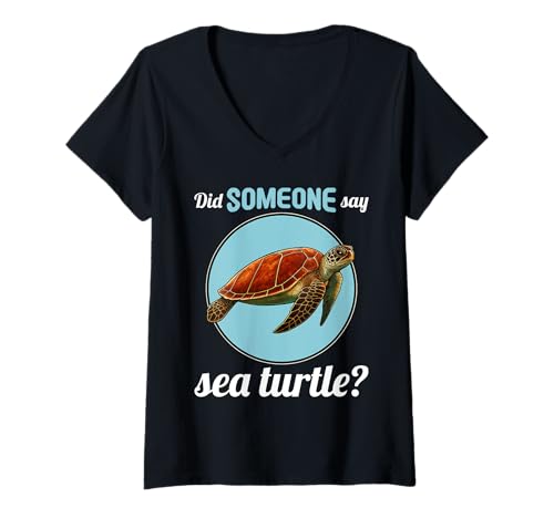 Damen Meeresschildkröten Meeresschildkröte T-Shirt mit V-Ausschnitt von Meeresschildkröten Meeresschildkröte Tier Shop