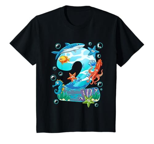 Kinder 2. Geburtstag Meerestiere T-Shirt Kinder 2. Geburtstag Meerestiere T-Shirt von Meerestiere Kindergeburtstag