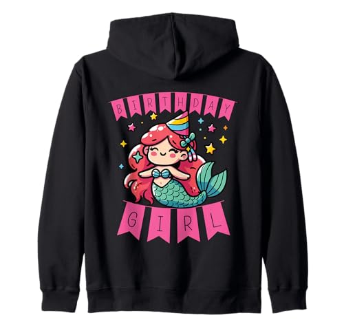 Geburtstagsmädchen Meerjungfrau Süßes Kinder Party Kapuzenjacke Geburtstagsmädchen Meerjungfrau Süßes Kinder Party Kapuzenjacke von Meerjungfrau Geburtstag Design Mädchen und Kinder