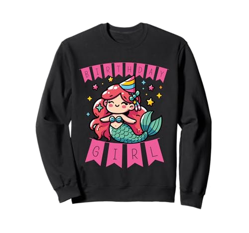 Geburtstagsmädchen Meerjungfrau Süßes Kinder Party Sweatshirt Geburtstagsmädchen Meerjungfrau Süßes Kinder Party Sweatshirt von Meerjungfrau Geburtstag Design Mädchen und Kinder