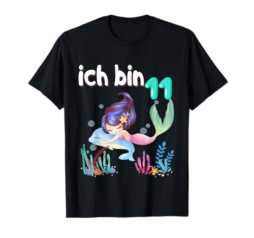 Meerjungfrau Geburtstag Kinder 11. Geburtstag Mädchen 11 Jahr Meerjungfrau T-Shirt von Meerjungfrau-Geburtstag