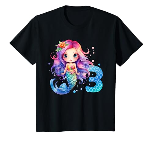Kinder 3 Geburtstag Mädchen 3 Jahre Geburtstagsoutfit Meerjungfrau T-Shirt von Meerjungfrau T Shirt Für Mädchen Zum Geburtstag