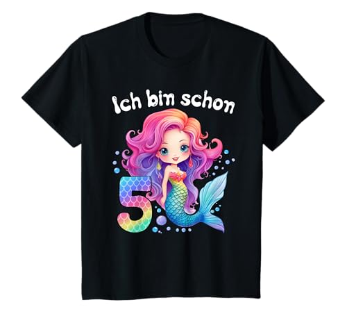 Kinder 5 Geburtstag Mädchen 5 Jahre Geburtstagsoutfit Meerjungfrau T-Shirt von Meerjungfrau T Shirt Für Mädchen Zum Geburtstag