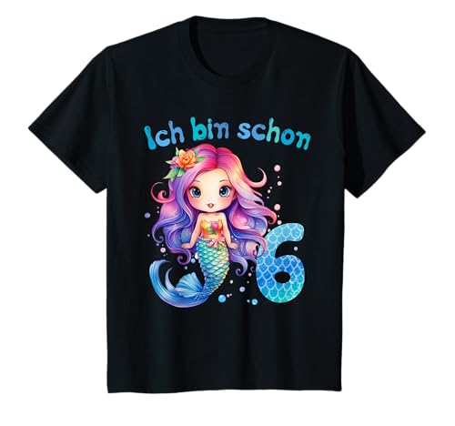 Kinder 6 Geburtstag Mädchen 6 Jahre Geburtstagsoutfit Meerjungfrau T-Shirt von Meerjungfrau T Shirt Für Mädchen Zum Geburtstag