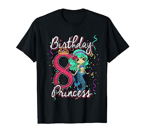 Kinder Geburtstag Meerjungfrau Mädchen 8. Geburtstag T-Shirt von Meerjungfrauen Kindergeburtstag Mädchen Geburtstag