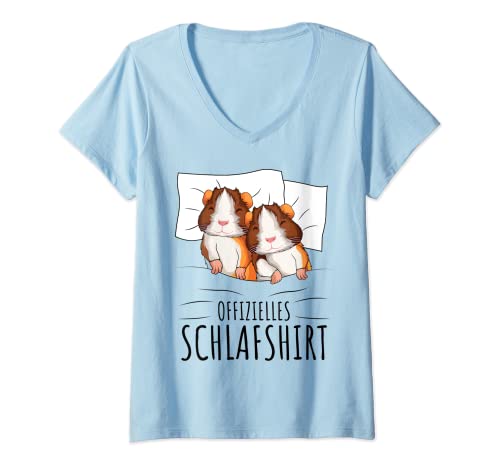 Damen Meerschweinchen Offizielles Schlafshirt T-Shirt mit V-Ausschnitt Damen Meerschweinchen Offizielles Schlafshirt T-Shirt mit V-Ausschnitt von Meerschwein & Meerschweinchen Geschenke