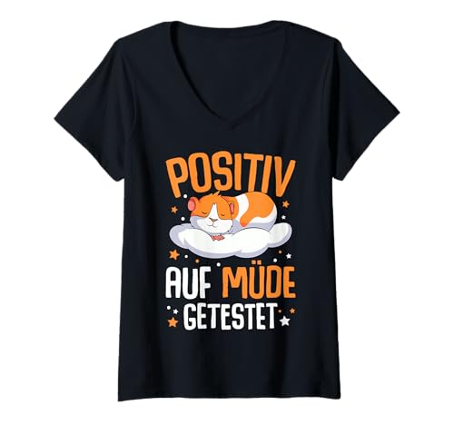 Damen Meerschweinchen Positiv Auf Müde Getestet T-Shirt mit V-Ausschnitt Damen Meerschweinchen Positiv Auf Müde Getestet T-Shirt mit V-Ausschnitt von Meerschwein & Meerschweinchen Geschenke