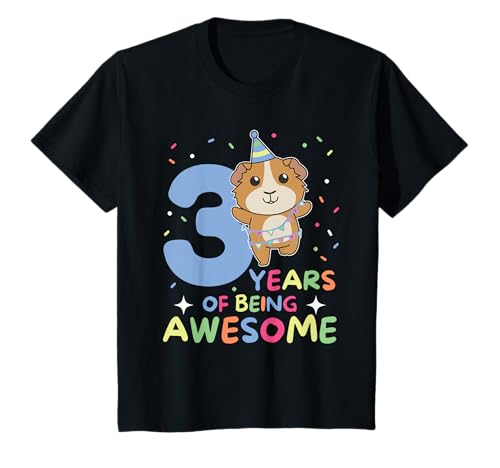 Meerschweinchen zum 3. Geburtstag für Kinder drei Jahre alt T-Shirt Meerschweinchen zum 3. Geburtstag für Kinder drei Jahre alt T-Shirt von Meerschweinchen Geburtstags Geschenk süße Tiere