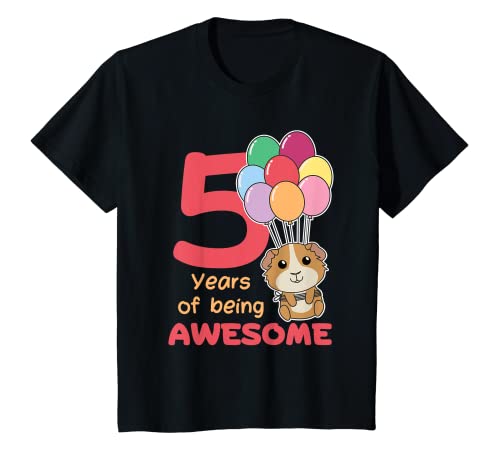 Kinder Meerschweinchen zum 5. Geburtstag für Kinder fünf Jahre alt T-Shirt von Meerschweinchen Geburtstags Geschenk süße Tiere