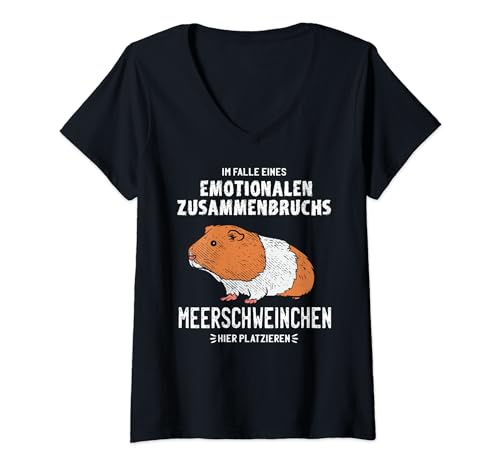 Damen Meerschweinchen T-Shirt mit V-Ausschnitt von Meerschweinchen Liebe