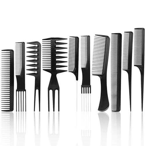 Meersee 10 Stück Kamm Männer Stielkamm Friseur Kamm Frauen Comb Set Professionel Antistatischer BarberKamm Haarkamm Toupierkamm Hitzebeständig Haarschneidekamm Friseur Zubehör für Salon Meersee 10 Stück Kamm Männer Stielkamm Friseur Kamm Frauen Comb Set Professionel Antistatischer BarberKamm Haarkamm Toupierkamm Hitzebeständig Haarschneidekamm Friseur Zubehör für Salon von Meersee