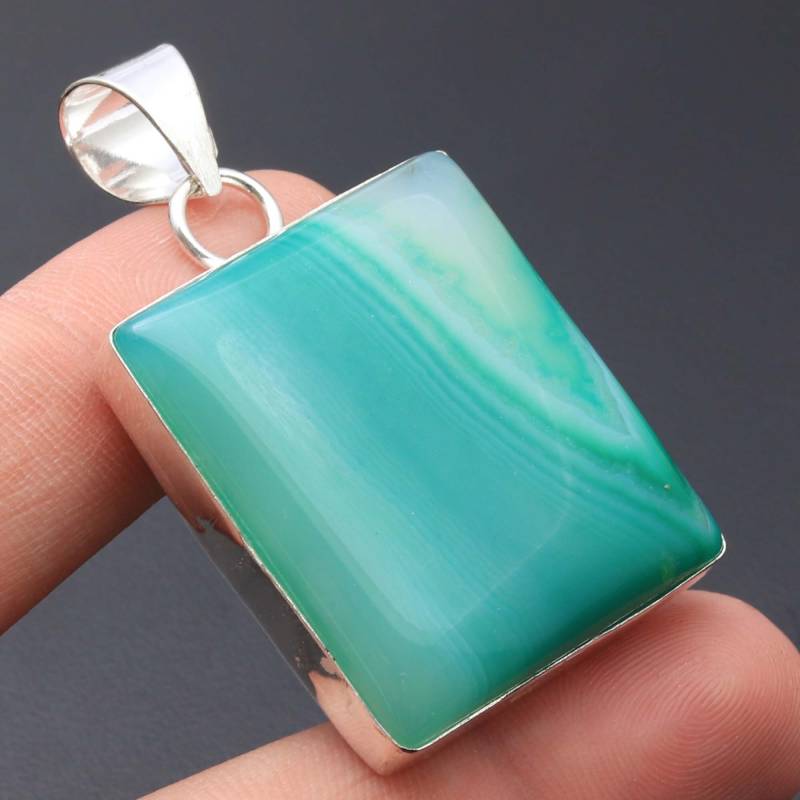 Grüne Spitze Edelstein Anhänger Handgemachtes Sterling Silber Überzogene Platedbest Geschenk Ms509 von MeeshacreationsIN