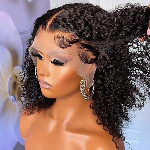 Curly Bob Wig Human Hair 14 Inch Glueless 13x4 Lace Front Wigs Pre Plucked for Black Women 150% Density Mongolian HD Kinky Curly Bob Lace Frontal Wigs Wet and Wave Curly Bob Wig Human Hair 14 Inch Glueless 13x4 Lace Front Wigs Pre Plucked for Black Women 150% Density Mongolian HD Kinky Curly Bob Lace Frontal Wigs Wet and Wave von Meet Naive