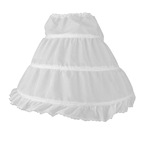 Girls Petticoat,Half Slip Petticoat 3 Ringe Unterrock Weiß Ballkleid Blumenmädchen Kleid Brautkleid Hochzeit Zubehör von Meet-shop