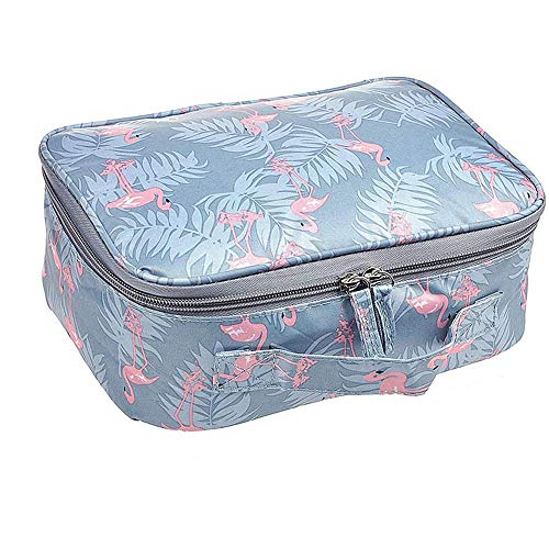 Kosmetiktaschen,Kosmetikbeutel wasserdichte Polyester Baumwoll Make up Tasche Multifunktions Portable Reise Schminktasche Flamingo Makeup Bag für Frauen Kinder Damen Mädchen von Xamic