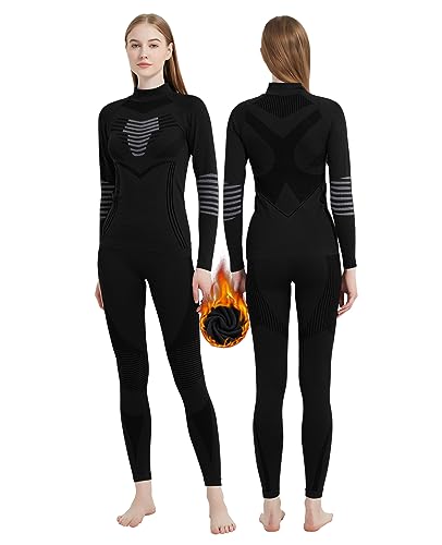 MeetHoo Thermounterwäsche Damen, Funktionsunterwäsche Set Funktionswäsche Thermoaktiv Thermowäsche Base Layer Skiunterwäsche Skifahren Laufen von MeetHoo