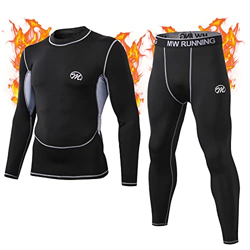 MeetHoo Thermounterwäsche Herren, Funktionsunterwäsche Set Funktionswäsche Atmungsaktiv Thermo Unterwäsche Thermowäsche Base Layer Radsport Laufen von MeetHoo