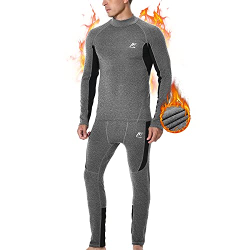 MeetHoo Thermounterwäsche Herren, Funktionsunterwäsche mit Rollkragen Skiunterwäsche Winter Thermowäsche Set Atmungsaktiv Thermo Unterwäsche Warm Thermounterhemd & Thermohosen für Männer von MeetHoo