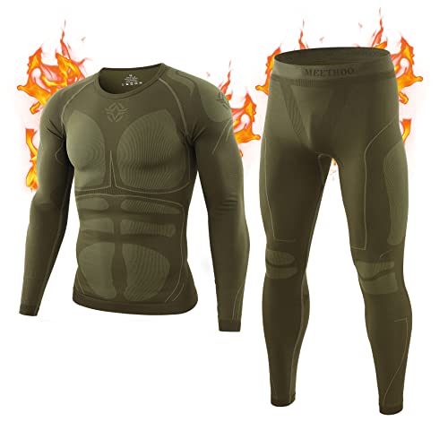 MeetHoo Thermounterwäsche Herren, Warm Atmungsaktiv Funktionsunterwäsche Thermowäsche Set Thermo Unterwäsche Lang Thermohemd & Thermohose für Männer Winter Skifahren Laufen Sport von MeetHoo