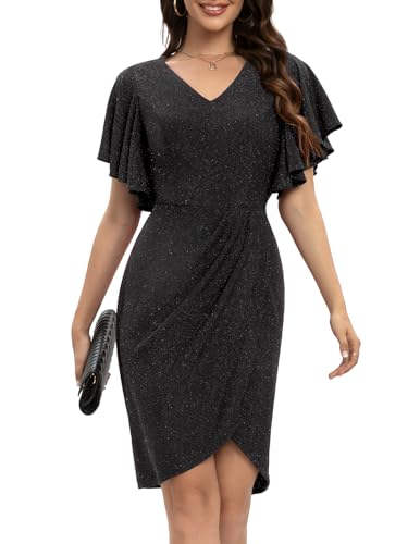 Meetjen Damen Bodycon Partykleid Formell Freizeitkleid mit Schlitz Business Bleistiftkleid Etuikleid Kurzarmkleid,Schwarz,S Meetjen Damen Bodycon Partykleid Formell Freizeitkleid mit Schlitz Business Bleistiftkleid Etuikleid Kurzarmkleid,Schwarz,S von Meetjen