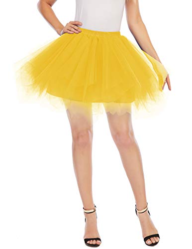 Meetjen Kostüm Karneval Herren Tüllrock Petticoat Reifrock Ballett Tutu Kleid Dark Yellow L von Meetjen