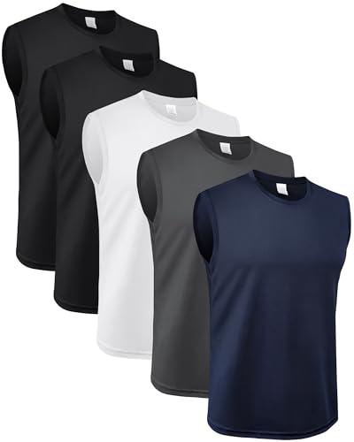 MEETYOO Herren Tank Top Shapewear Männer Ärmellos Laufshirt Unterhemd Fitness Schnelltrocknend Muskelshirt Atmungsaktiv Fitness Gym Funktionsshirt von MEETYOO