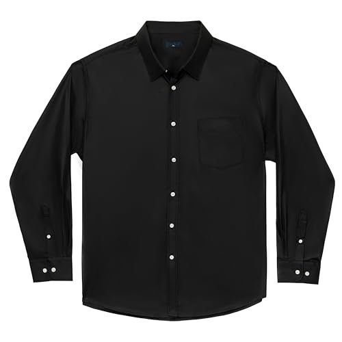 Meewasin Herrenhemden in großen Größen- Langarm Business Casual Hemden Unifarbene mit Button-Down-Hemden von XXL(T) bis 6XL(T) (Langer Passform(MW279,4XLT) von Meewasin