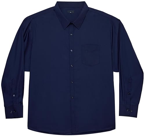 Meewasin Herrenhemden in großen Größen- Langarm Business Casual Hemden Unifarbene mit Button-Down-Hemden von XXL(T) bis 6XL(T) (Langer Passform(MW300,5XLT) von Meewasin