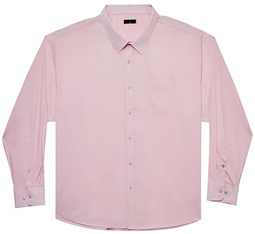 Meewasin Herrenhemden in großen Größen- Langarm Business Casual Hemden Unifarbene mit Button-Down-Hemden von XXL(T) bis 6XL(T) (Langer Passform(MW303,3XLT) von Meewasin