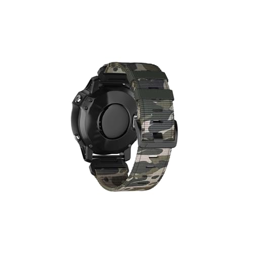 22 mm 26 mm Nylonarmband passend for Garmin Fenix ​​6X Pro-Armbänder, passend for Fenix ​​6X 5X/Enduro Descent MK1-Armband(Camo Green,22mm) von Mefloar