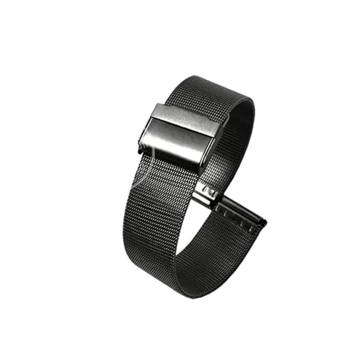 Breite 20mm 22mm Uhrenarmband Passend for Casio Small Square MTP-M300 M300D M305 MTP-1375 1374 Metall Edelstahl Milan Mesh Atmungsaktives Uhrenarmband und Werkzeug(C mesh Black,Width 20mm) von Mefloar