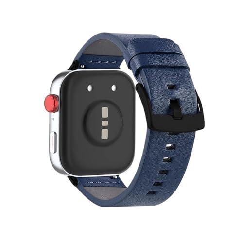 Leder-Ersatzarmband for Herren, passend for Huawei Fit 3 4 Pro(Black blue,For Huawei Fit4 Pro) von Mefloar