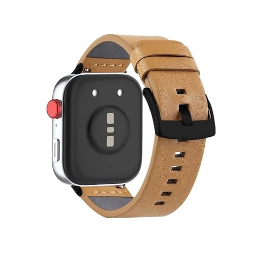 Leder-Ersatzarmband for Herren, passend for Huawei Fit 3 4 Pro(Black yellow,For Huawei Fit4 Pro) von Mefloar