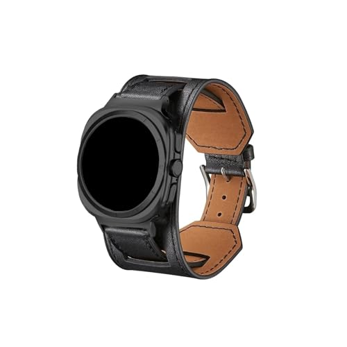 Lederarmband passend for Samsung Galaxy Watch Ultra 47 mm Armband Gürtel Armband Sportarmband Zubehör(Black) von Mefloar