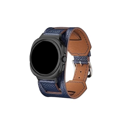 Lederarmband passend for Samsung Galaxy Watch Ultra 47 mm Armband Gürtel Armband Sportarmband Zubehör(Dark blue) von Mefloar