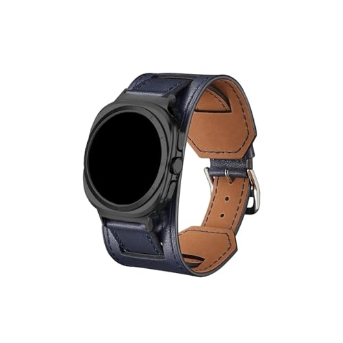 Lederarmband passend for Samsung Galaxy Watch Ultra 47 mm Armband Gürtel Armband Sportarmband Zubehör(Lndigo blue) von Mefloar