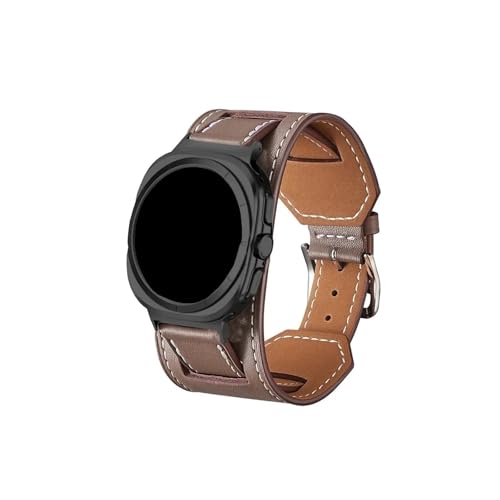 Lederarmband passend for Samsung Galaxy Watch Ultra 47 mm Armband Gürtel Armband Sportarmband Zubehör(Taupe) von Mefloar