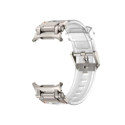 Luxuriöses Gummi-Uhrenarmband for Herren, passend for Samsung Galaxy Watch Ultra 47mm/2025(Titanium transparent,For Galaxy Watch Ultra 47mm) von Mefloar