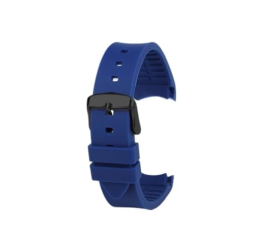 Mefloar 20mm 22mm Sport-Uhrenarmband aus wasserdichtem Silikon mit Arc-Mouth-Motiv, passend for TIMEX Expedition T49963 T49905(A Blue-black,20mm) von Mefloar