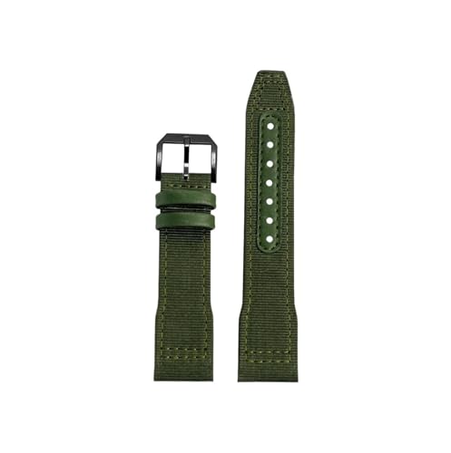 Mefloar Nylon-Uhrenarmband passend for IWC Pilot Mark 18 Spitfire Kampfjet Portugal IW377714 IW327004 IW377709 IW388101(Army Green Black,22mm) von Mefloar