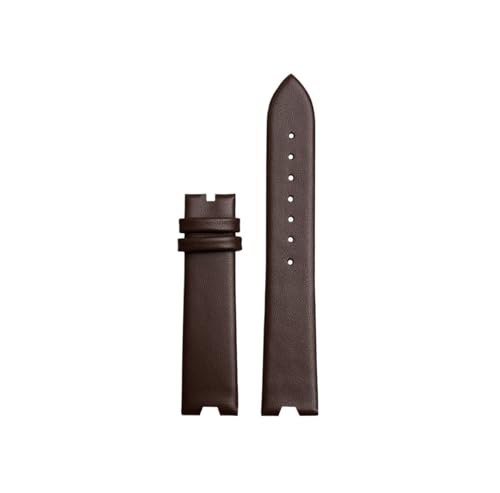 Mefloar Passend for Versace Uhr SCI080016 SCI070016 Damen V-förmiges gekerbtes dünnes Lederband 18mm(Brown no buckle) von Mefloar
