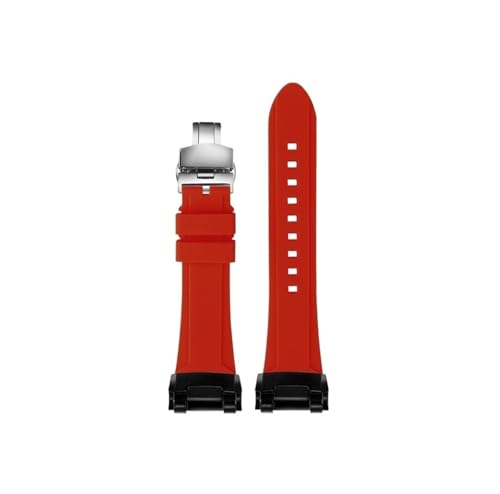 Passend for Casio Airmaster Generation Series GR-B100GB GPW-1000 Modifiziertes Silikon-Uhrenarmband(B Red-silver,For GPW-1000) von Mefloar