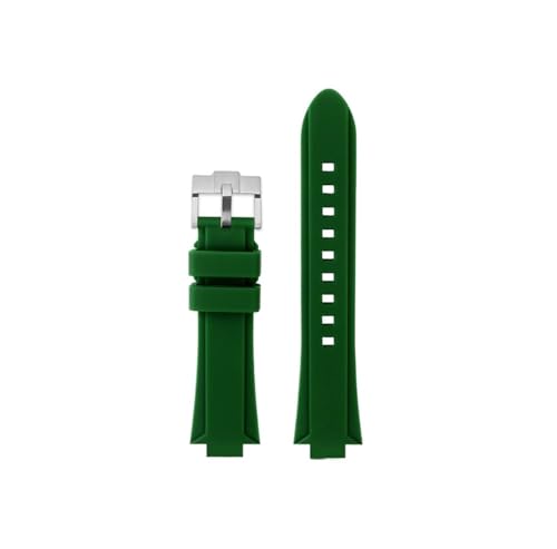Passend for Casio EFR-S108D EFS-S570 ECB-10YDC Modifiziertes konkaves Silikon-Uhrenarmband(Green -silver,For EFS-S570) von Mefloar