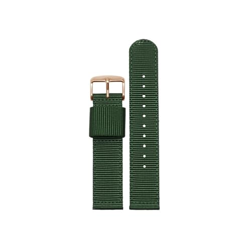 Passend for Casio MTP-M305 1183 V006 V001 Square Moon Nylon Canvas 20mm Herren-Uhrenarmband(Green Rose glod) von Mefloar