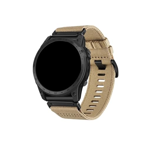 Sport-Nylonarmband passend for Garmin Tactix 7Pro Fenix ​​7X 6X 7 5 6 Pro 5X 3HR Armband passend for Garmin Band 26mm Ersatzarmband(Khaki) von Mefloar