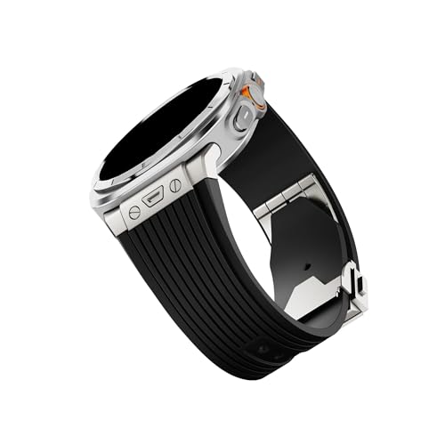 Sportliches Silikon-Ersatzarmband for Herren, passend for Samsung Galaxy Watch Ultra 47mm(Titanium black) von Mefloar