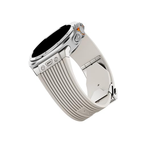 Sportliches Silikon-Ersatzarmband for Herren, passend for Samsung Galaxy Watch Ultra 47mm(Titanium starlight) von Mefloar